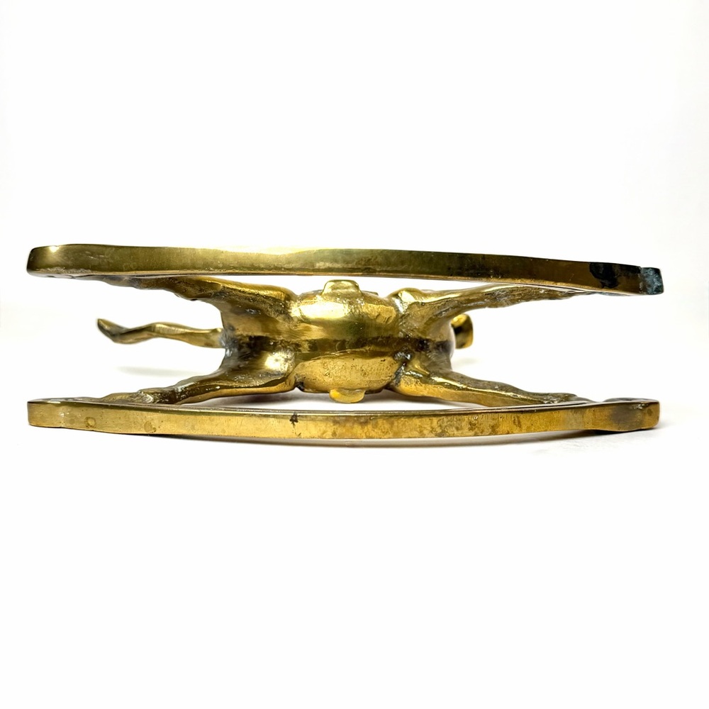 Vintage Brass Rocking Horse Figurine Heavy 7x6 Home Decor - Picture 8 of 11